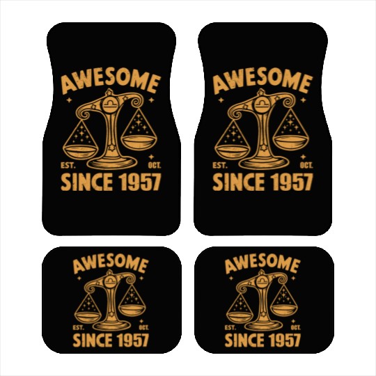 Awesome Since 1957 Libra Zodiac Birthday October Car Mats