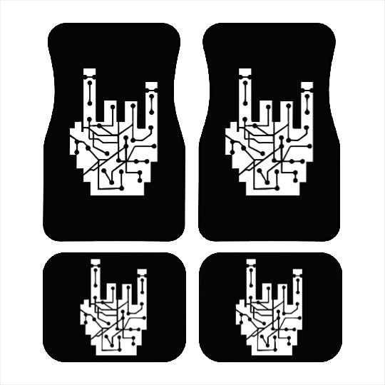 Heavy metal nerd electronic circuits hand gesture Car Mats