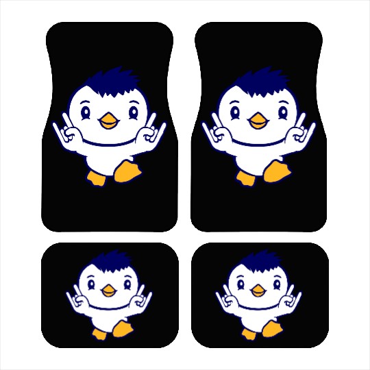 Heavy Metal Duck Bird Chick Rock Horn Hand Gesture Car Mats