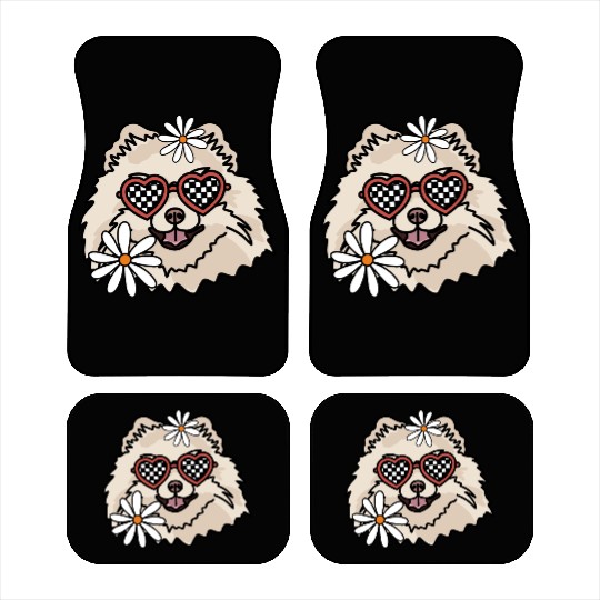 Pomeranian Retro Dog Car Mats