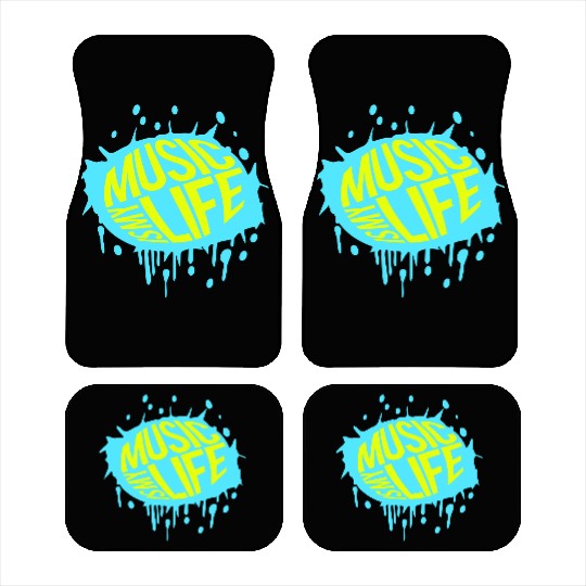 Music is my Life Love Saying Graffiti Spray Drops Car Mats