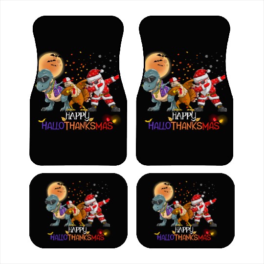 Dabbing Dinosaur Turkey Santa Claus Hallothanksmas Car Mats