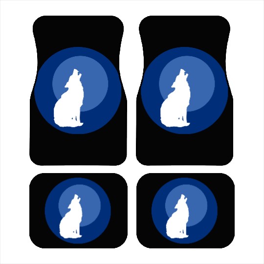 Wolf Moon Nature Vector Car Mats
