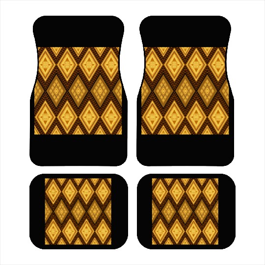 Ancient Gold Diamond Pattern, indigenous art Car Mats