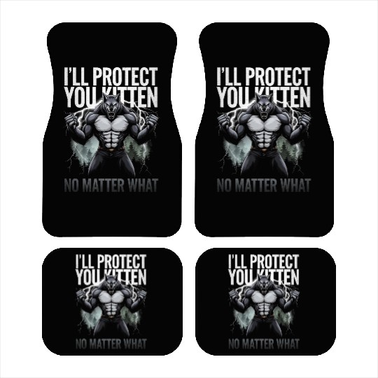 I'll Protect You Kitten Alpha Wolf Car Mats