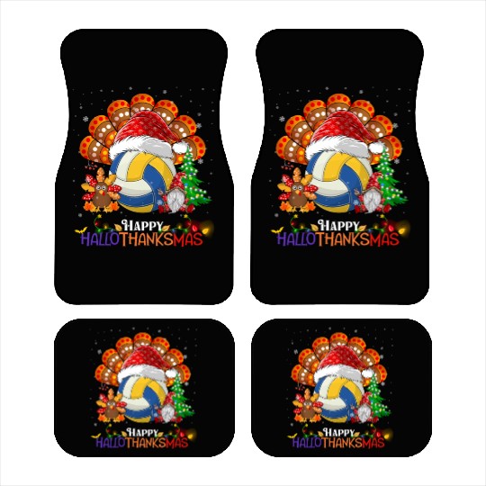 Volleyball Turkey Gnome Happy Hallothanksmas Car Mats