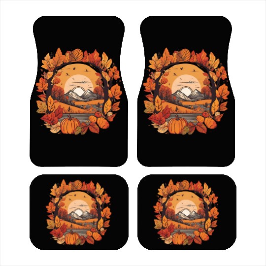 Autumn leaves falling design Car Mats