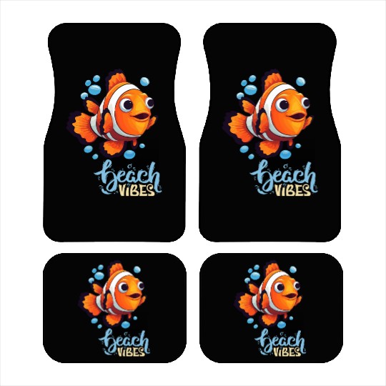 Cream Blue Green Modern Skeleton Beach Car Mats