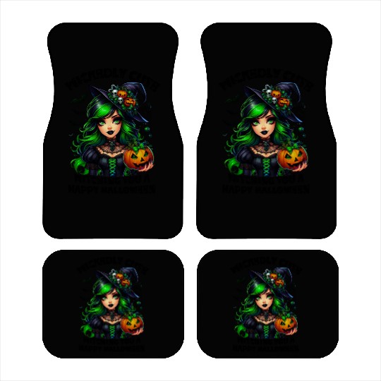 Halloween Wicked Cute Green Witch Car Mats