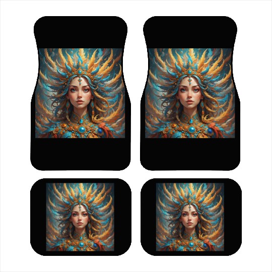 The Feathered Empress: A Tale of Celestial Beauty Car Mats