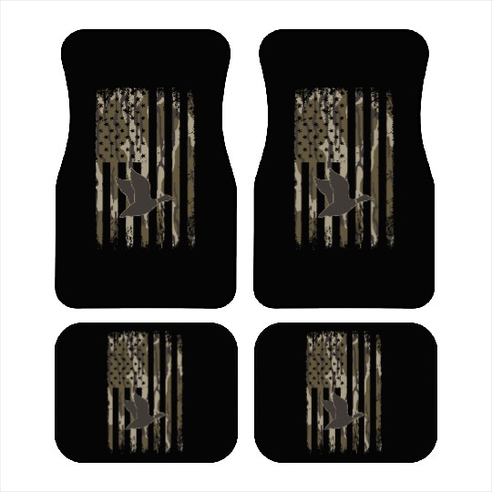 Bottomland Camo Duck Hunting American Flag USA Car Mats