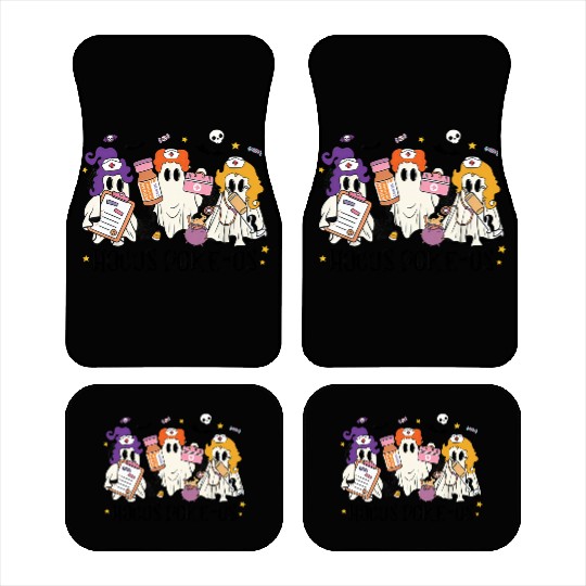 Hocus Poke Us Funny Ghost Vintage Halloween Car Mats