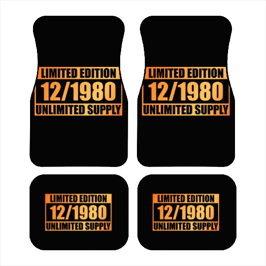 44th birthday Limited Edition - ꝏ Supply 12/1980 Car Mats