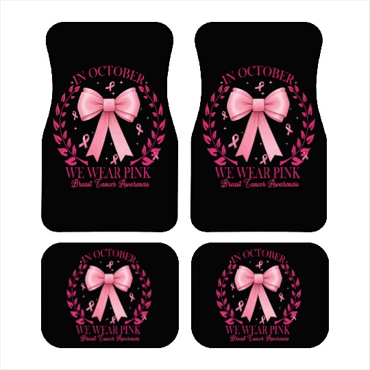 In October We Wear Pink Pink Coquette Bow Car Mats