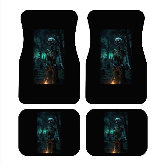 Rising Skeleton in the Graveyard Car Mats