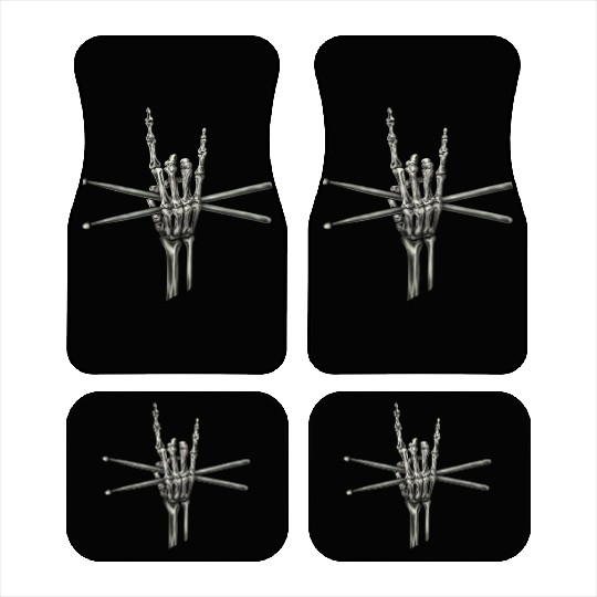 Skeleton Hand Drumsticks Car Mats