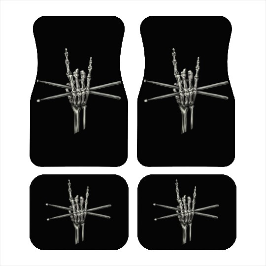 Skeleton Hand Drumsticks Car Mats
