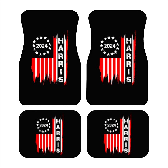 Kamala Harris 2024 PNG Vintage Us Flag Car Mats