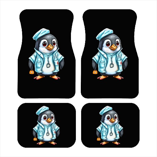 Penguin Doctor, Penguin Famila, Funny Penguin Car Mats