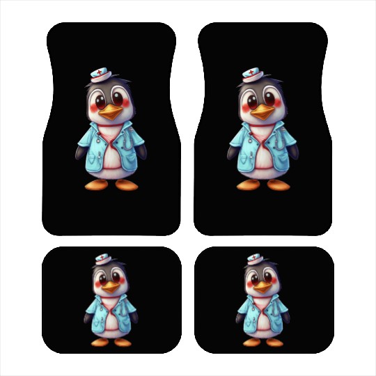 Penguin Doctor, Penguin Famila, Funny Penguin Car Mats