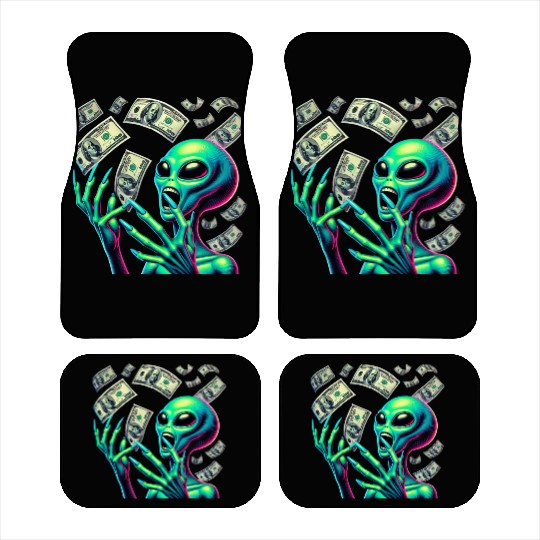 Alien Money Splash Car Mats