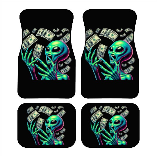 Alien Money Splash Car Mats