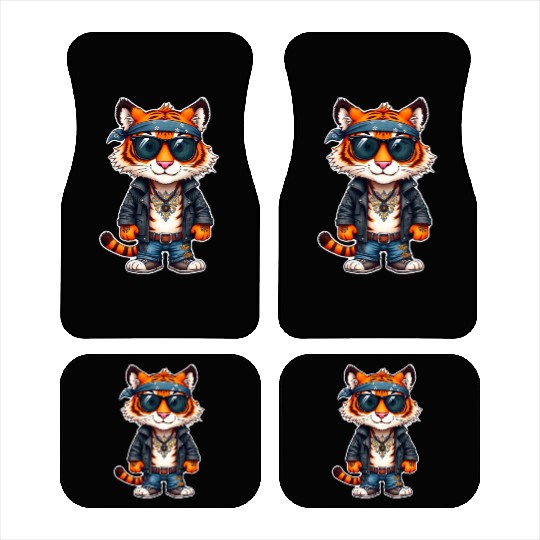 Rock style cute tiger Car Mats