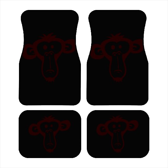 Sad Confused Monkey Head Funny Bored Primate Face Car Mats