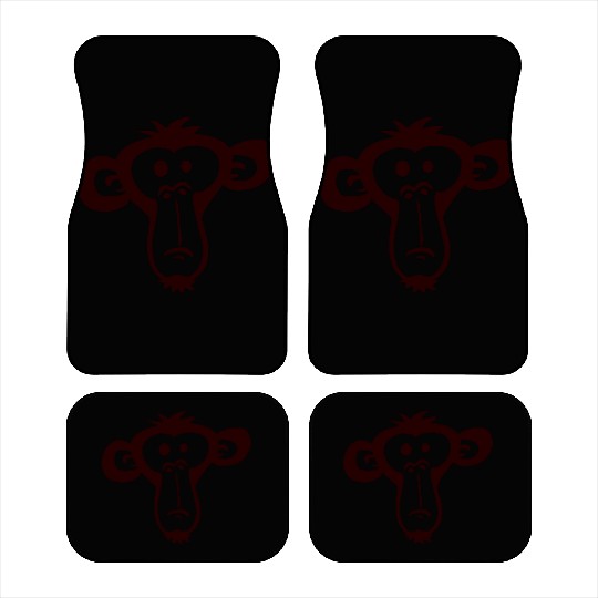 Sad Confused Monkey Head Funny Bored Primate Face Car Mats