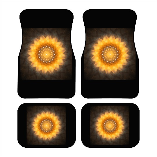 Geometric Sunflower Mandala Art Print Car Mats