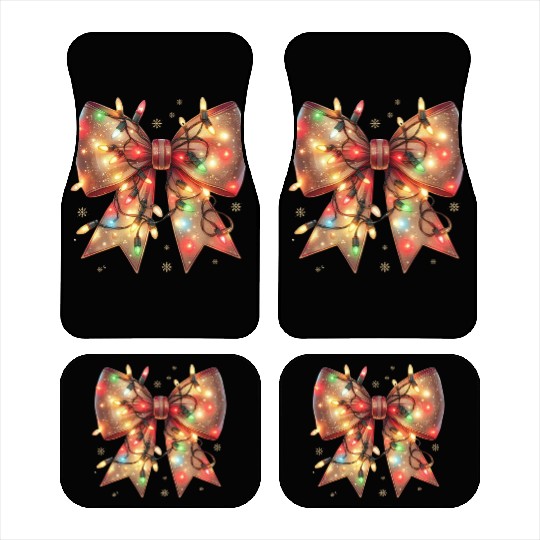 Christmas Light Coquette Bow Car Mats
