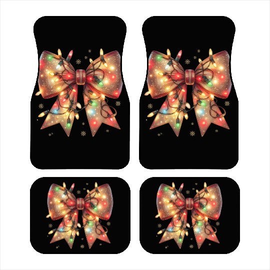 Christmas Light Coquette Bow Car Mats