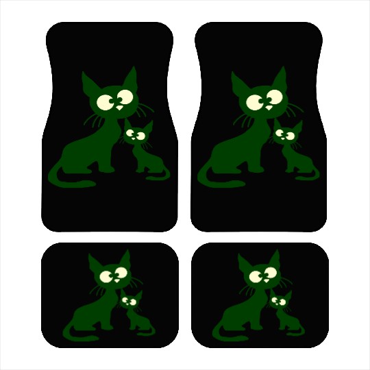 Crazy cat mom dad kitten child kitten family team Car Mats