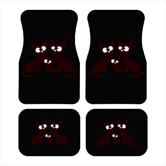Crazy cat mom dad kitten child kitten family team Car Mats