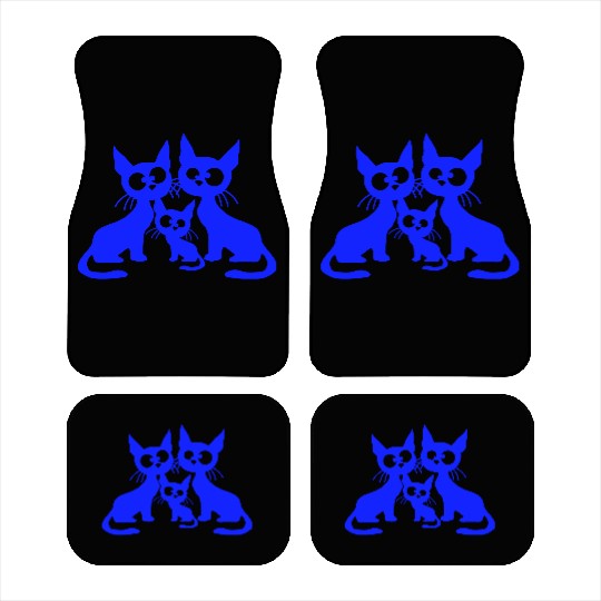 Crazy cat mom dad kitten child kitten family team Car Mats