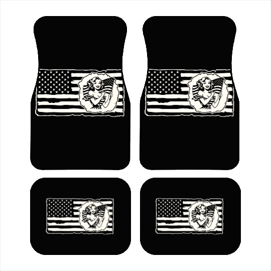 Retro Flag Girl © LIKE US ON FACEBOOK # Car Mats