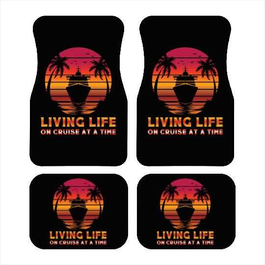 Living Life on Cruise at a Time Retro Tropical Car Mats