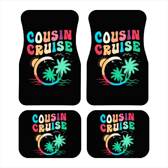 Palm Tree Summer Beach Trip Cousin Cruise Squad Car Mats