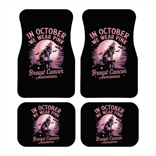 Breast Cancer Design - Wolf Car Mats