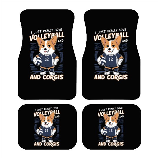 Love Volleyball and Corgis Design Car Mats