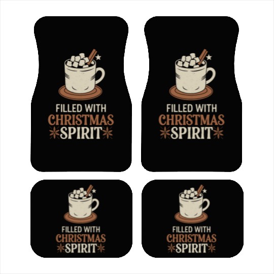 Filled With Christmas Spirit Mug and Marshmallows Car Mats