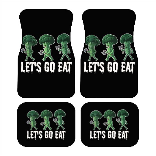 Let's Go Eat Broccoli Attack Car Mats