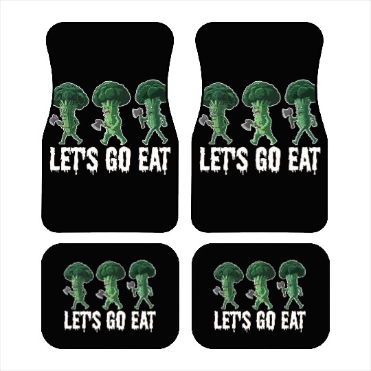 Let's Go Eat Broccoli Attack Car Mats