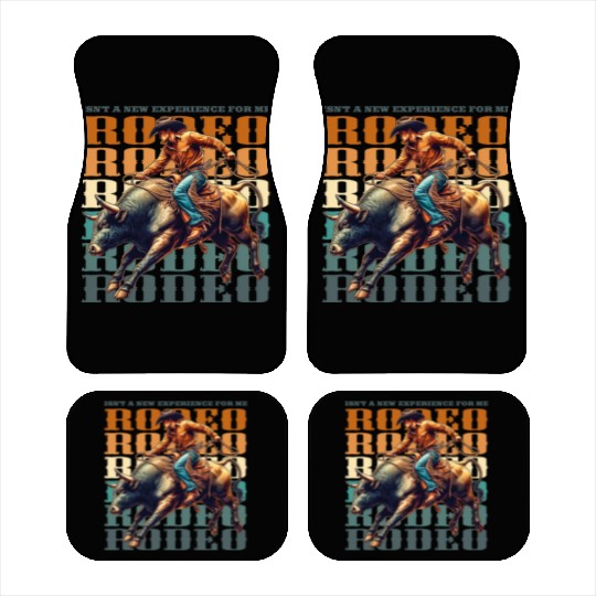 Vintage style Western Bull Rider Car Mats