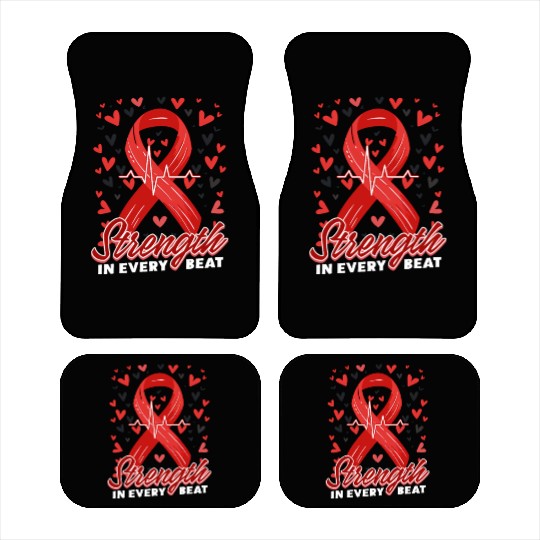 CHD Awareness Strength In Every Beat Car Mats