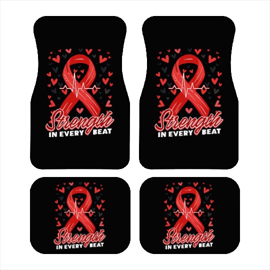 CHD Awareness Strength In Every Beat Car Mats