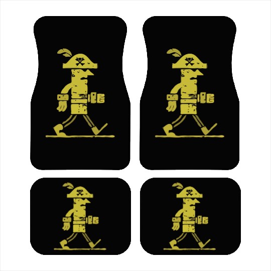 Playful Minimalist Pirate Car Mats in Bright Yellow
