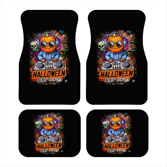 Halloween Night Party DJ Pumpkin Car Mats