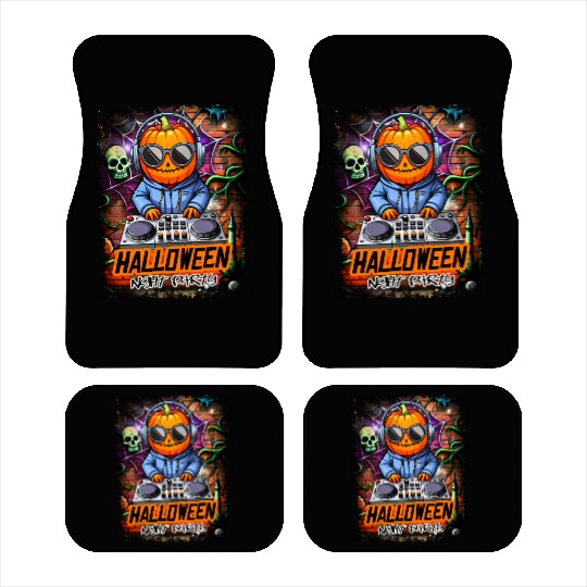 Halloween Night Party DJ Pumpkin Car Mats