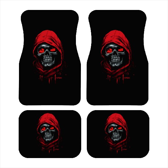 Red Hood and Dark Skull Car Mats